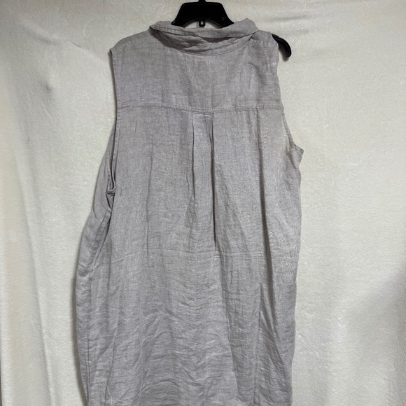 Sigrid Olsen Women's Top 3X Sleeveless Blouse Light Blueish Gray NWT - Picture 6 of 8